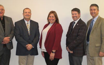 The 2026 officers for the Indiana Soybean Alliance include, from left, Sustainability and Value Creation Chair Jenna Scott, Gaston, Ind.; Treasurer Larry Rusch, Vincennes, Ind.; Vice Chair Brian Warpup, Warren, Ind.; Chair Denise Scarborough, LaCrosse, Ind.; Membership and Policy Committee Chair David Hardin, Avon, Ind.; Secretary Allen Buchanan, Fowler, Ind.; and Market Development Committee Chair Chris Eck, Boggstown, Ind.